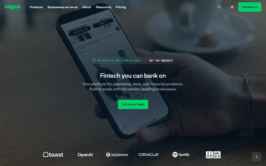 Adyen homepage