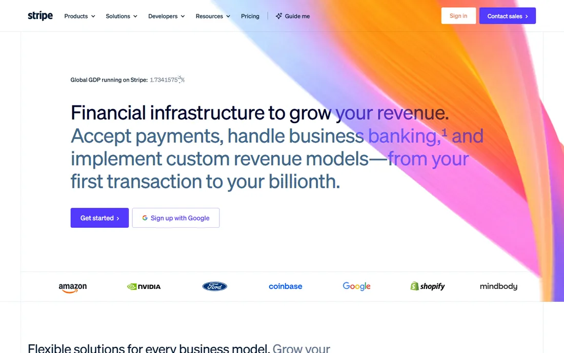 Stripe homepage
