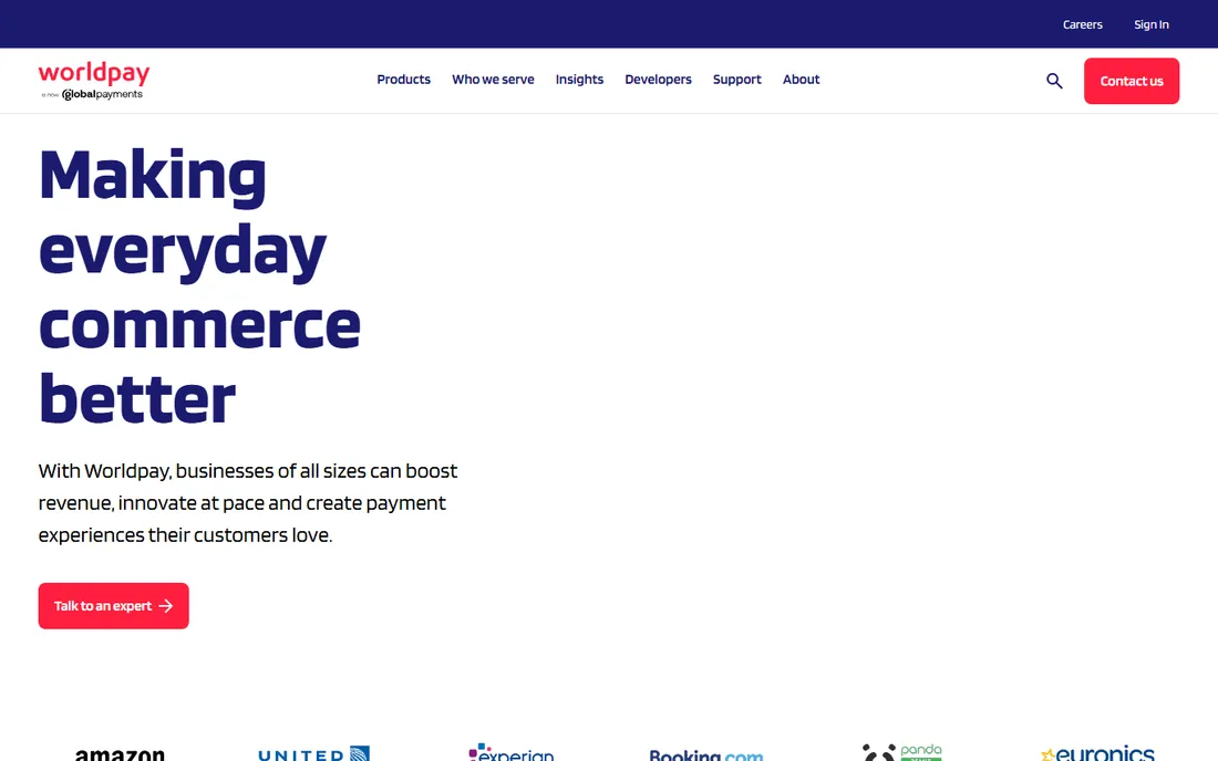 Worldpay homepage