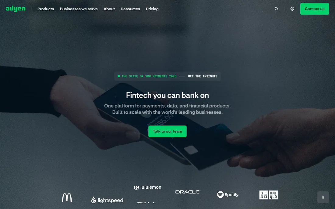 Adyen homepage