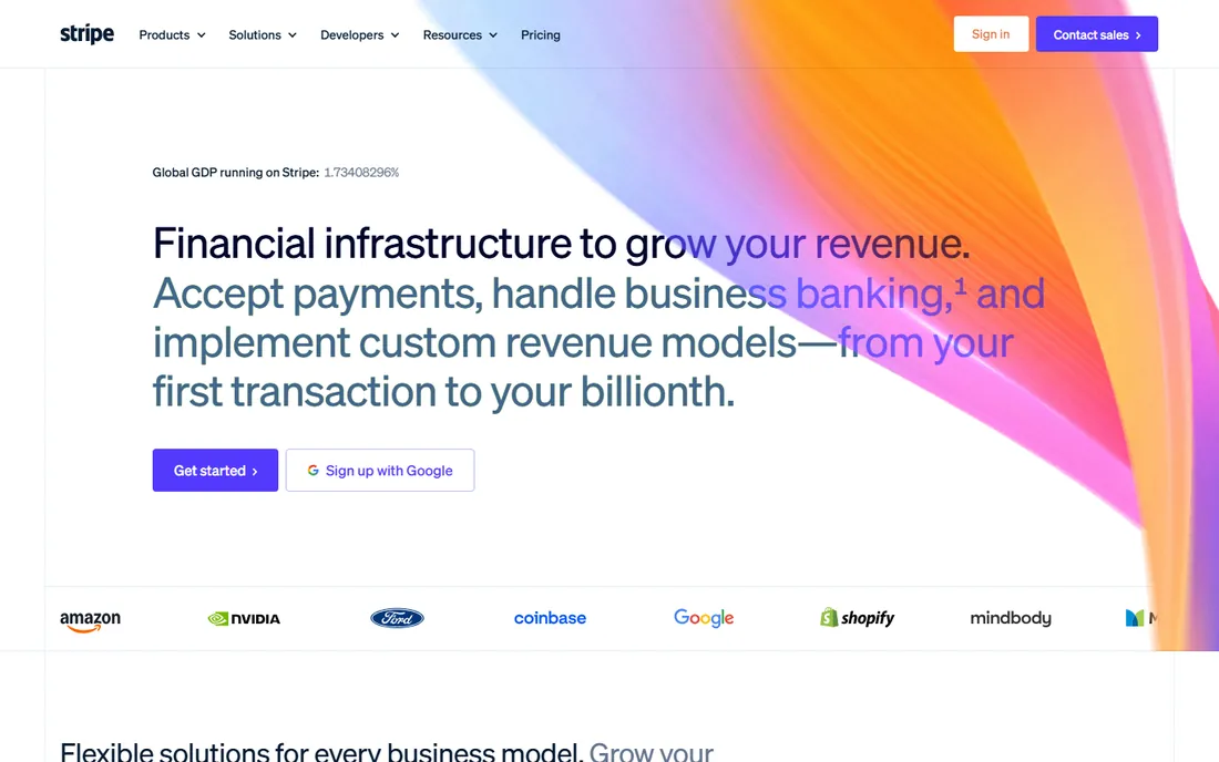 Stripe homepage