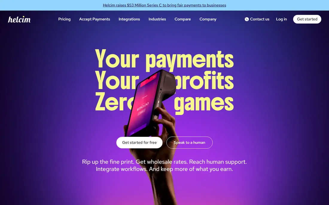 Helcim homepage
