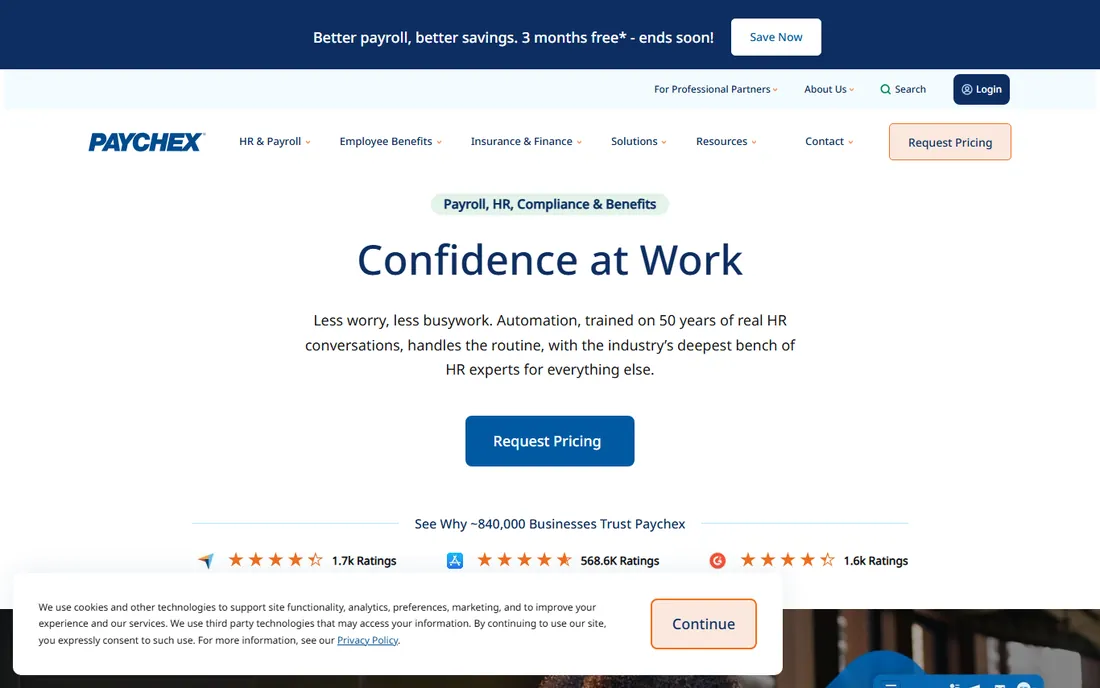 Paychex Flex homepage