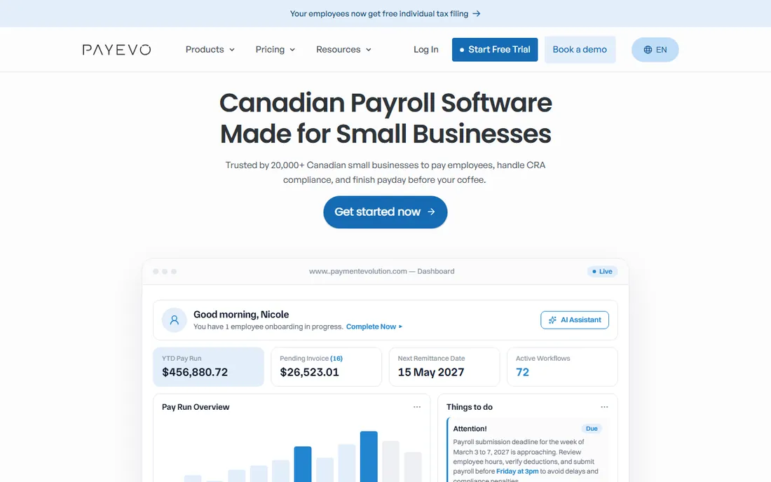 PaymentEvolution homepage
