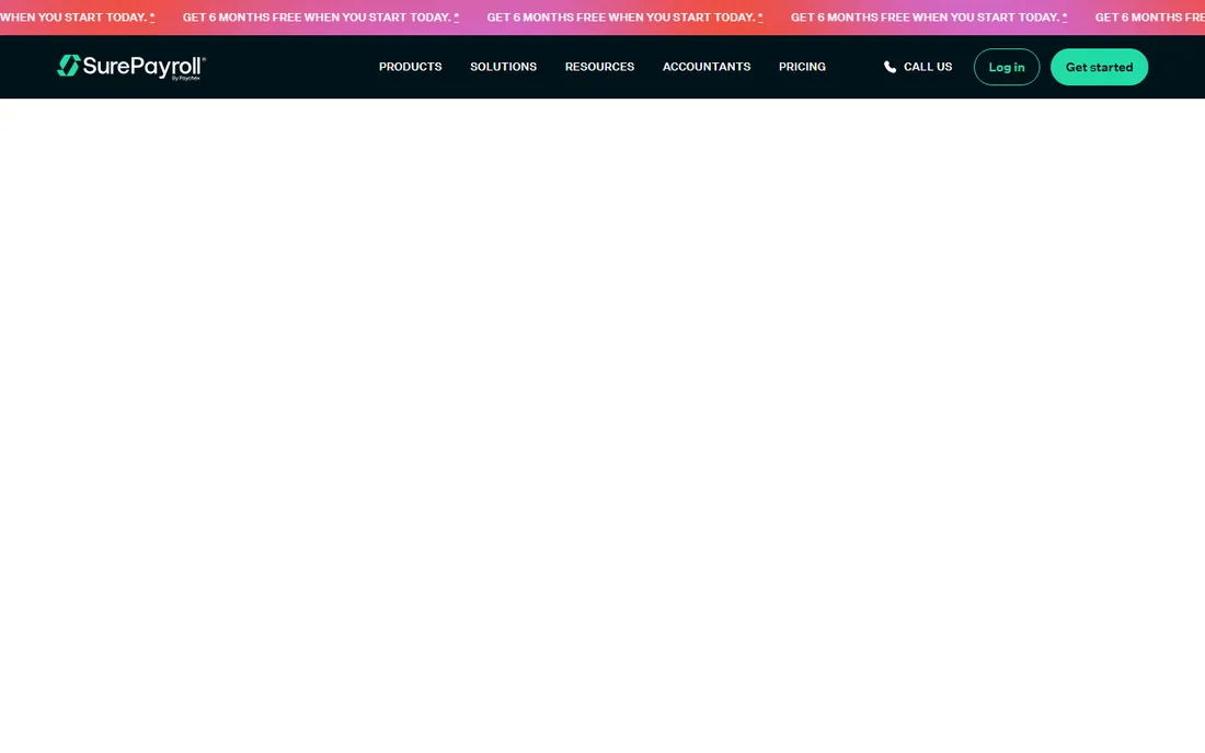 SurePayroll homepage