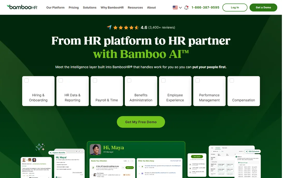 BambooHR homepage