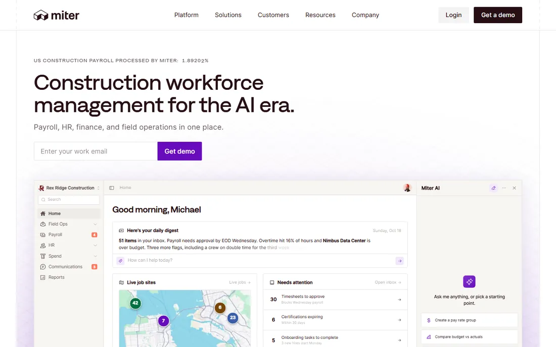 Miter homepage
