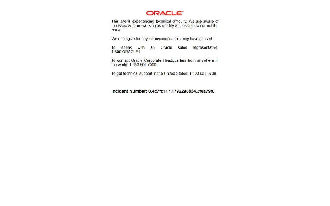 Oracle HCM homepage