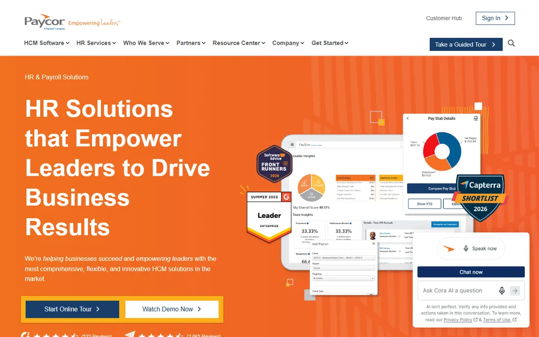 Paycor homepage