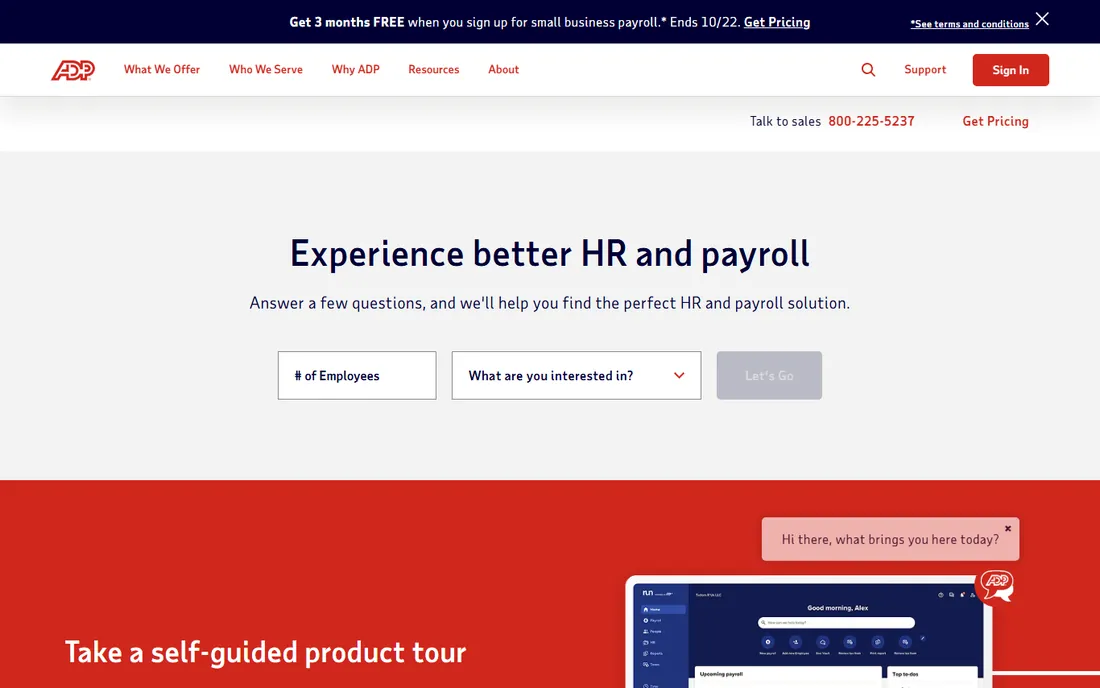 ADP Workforce Now homepage