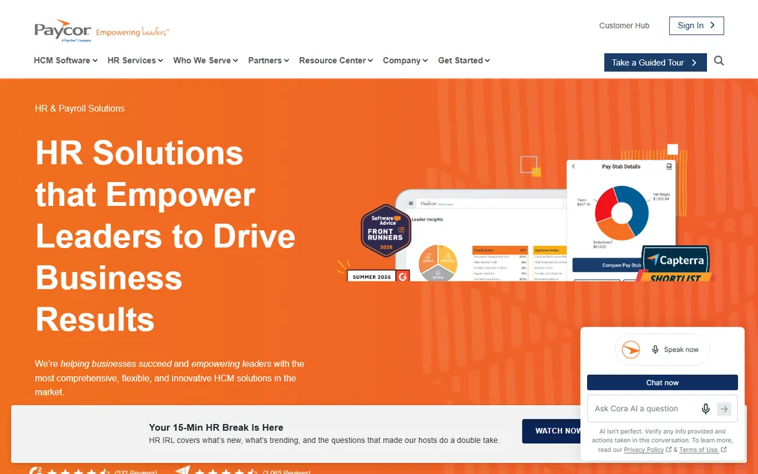 Paycor homepage