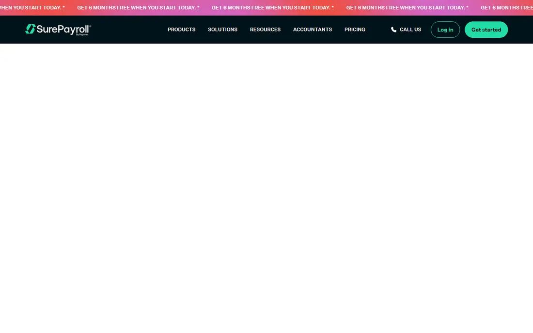 SurePayroll homepage