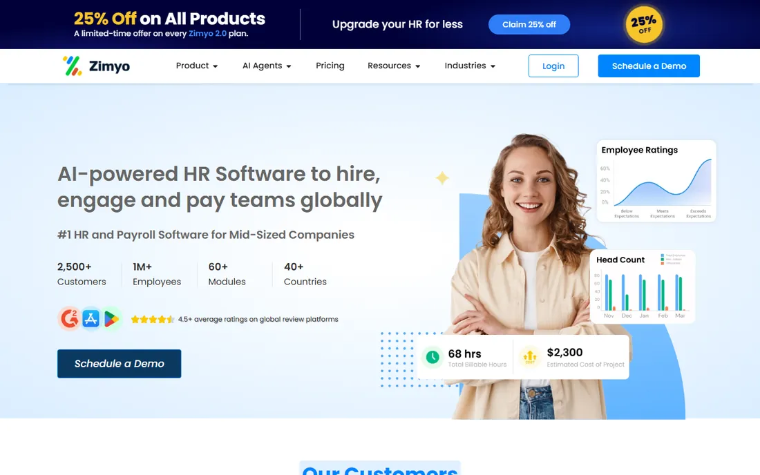 Zimyo homepage