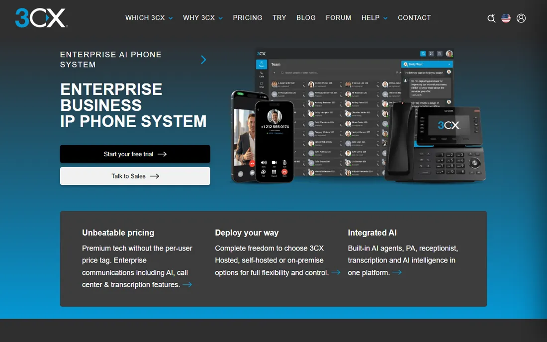 3CX homepage