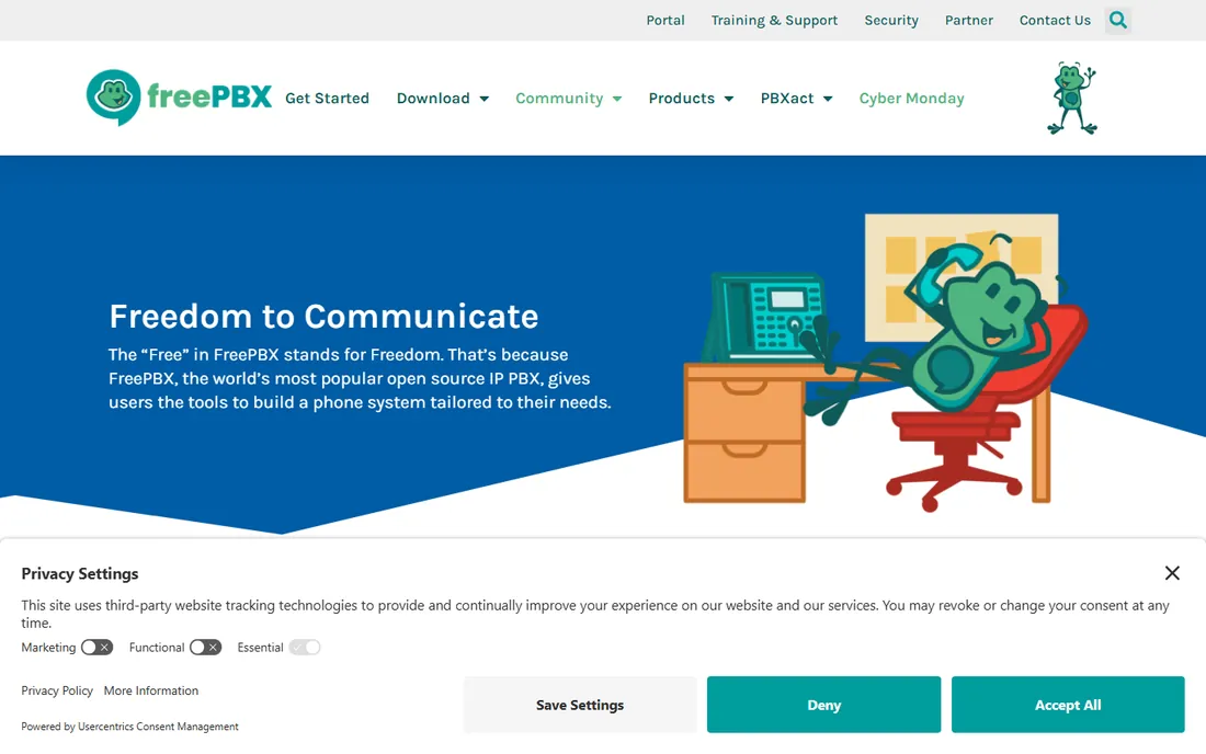 FreePBX homepage