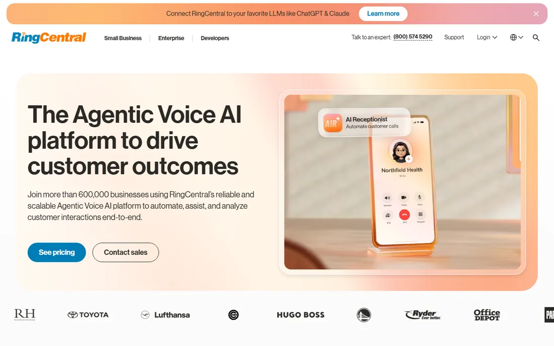 RingCentral homepage