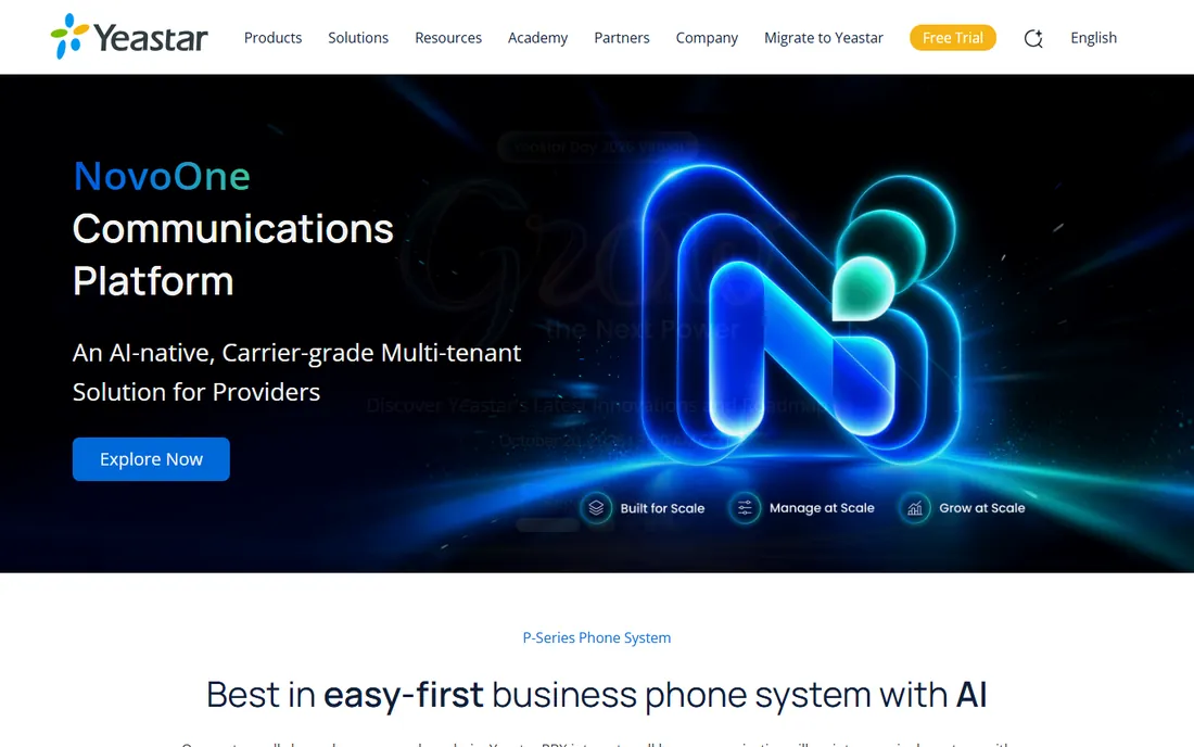 Yeastar homepage