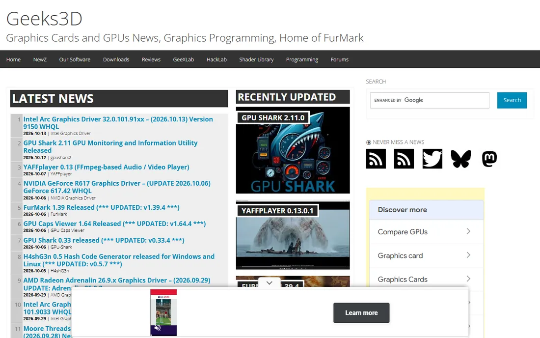FurMark homepage