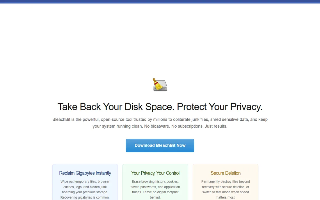 BleachBit homepage