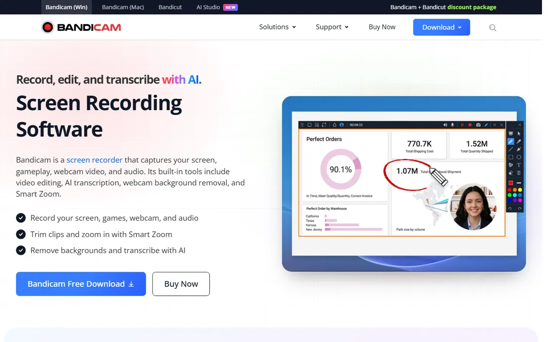 Bandicam homepage