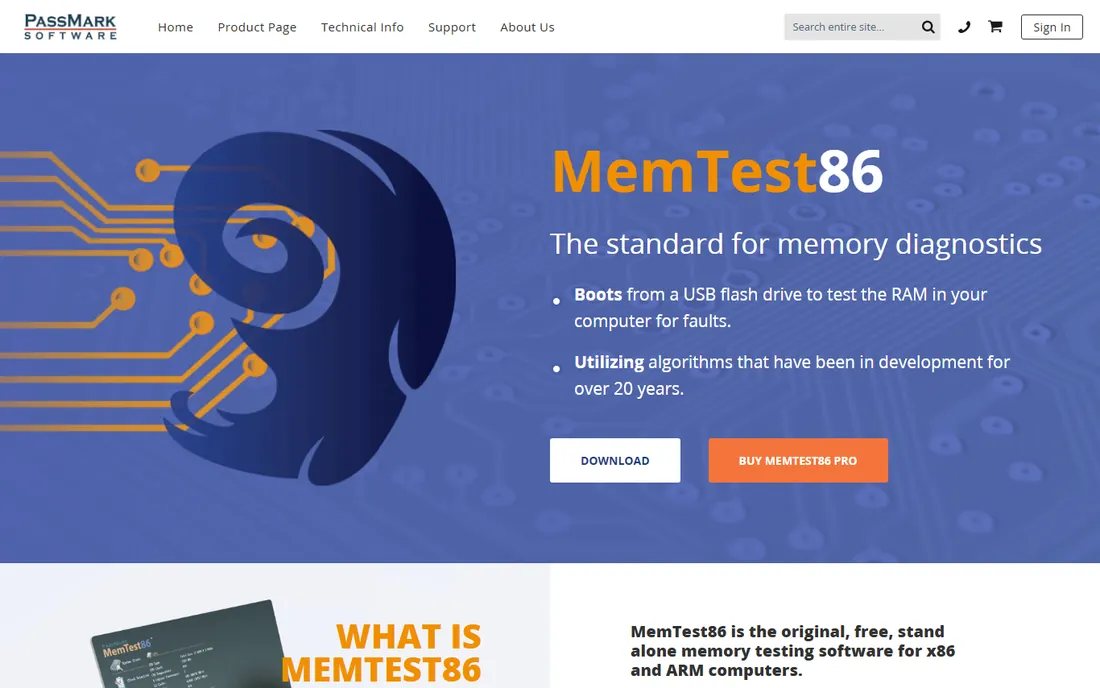 MemTest86 homepage