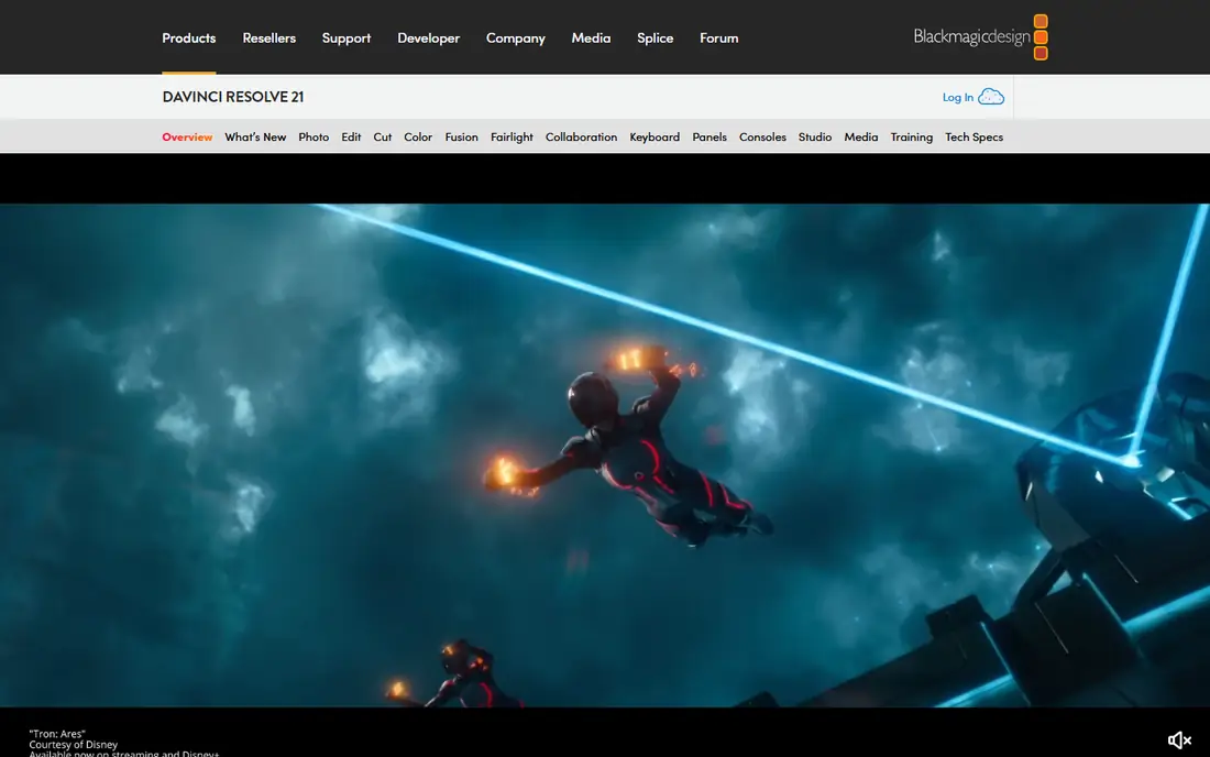 DaVinci Resolve homepage