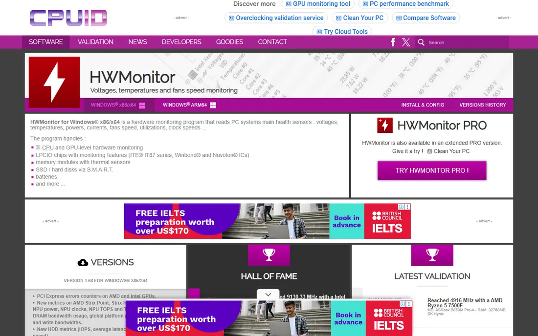 HWMonitor homepage