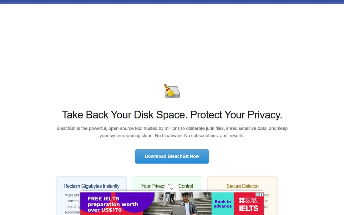 BleachBit homepage