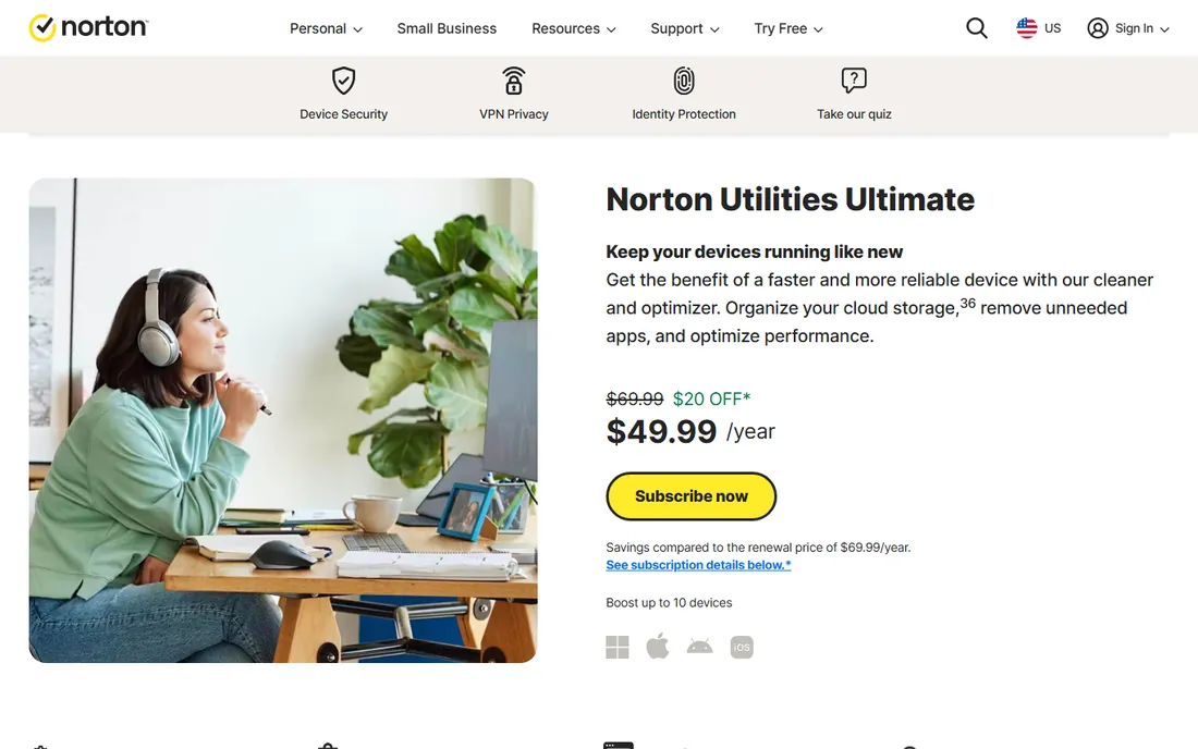 Norton Utilities Ultimate homepage