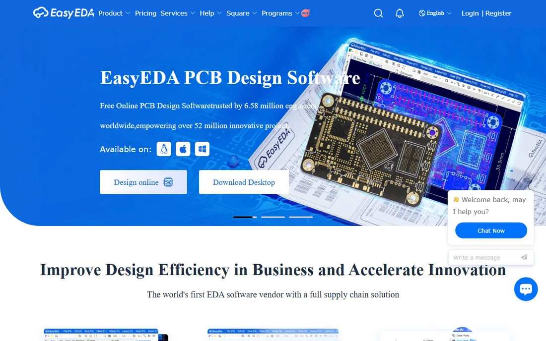 EasyEDA homepage