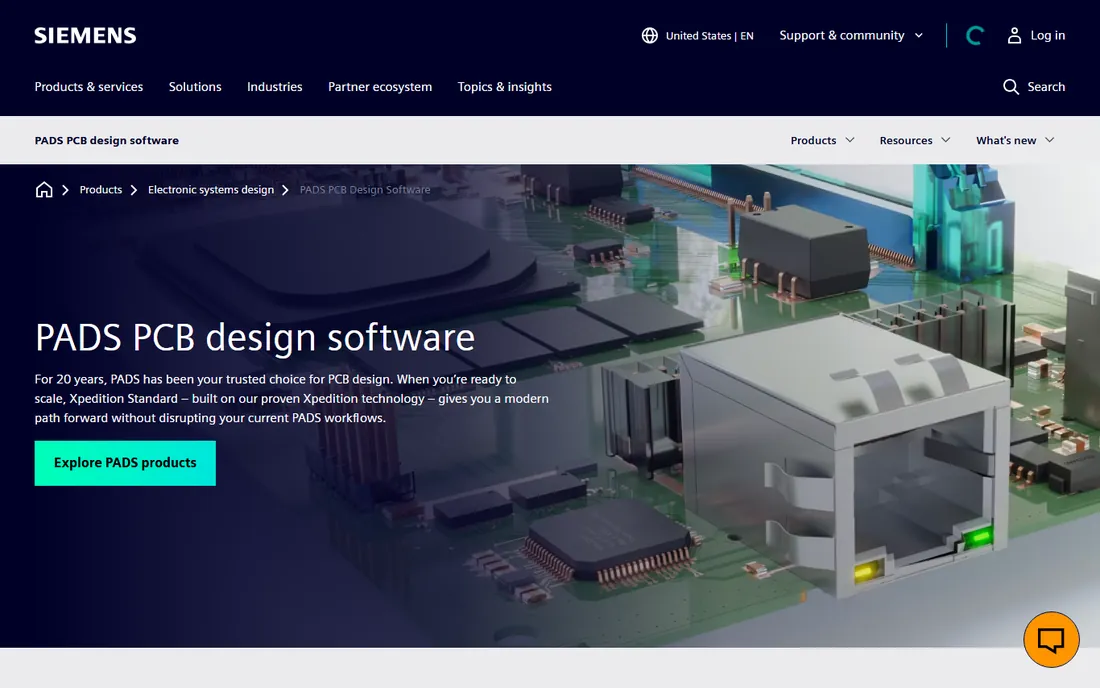 Siemens PADS homepage