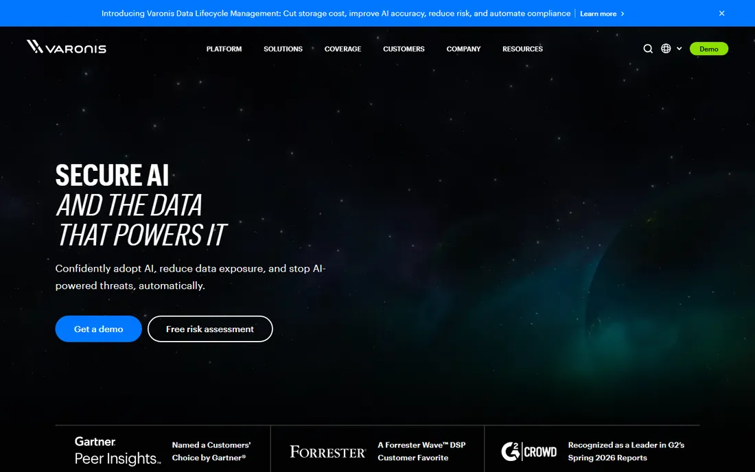 Varonis homepage