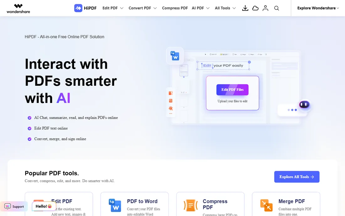 HiPDF homepage