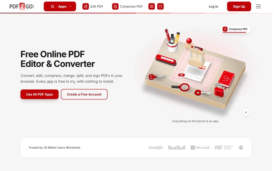 PDF2Go homepage