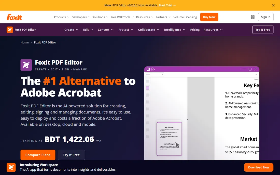 Foxit PDF Editor homepage