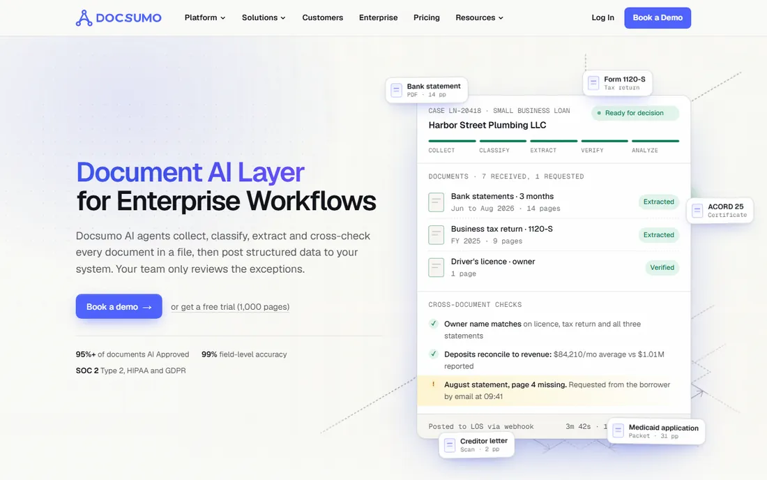 Docsumo homepage