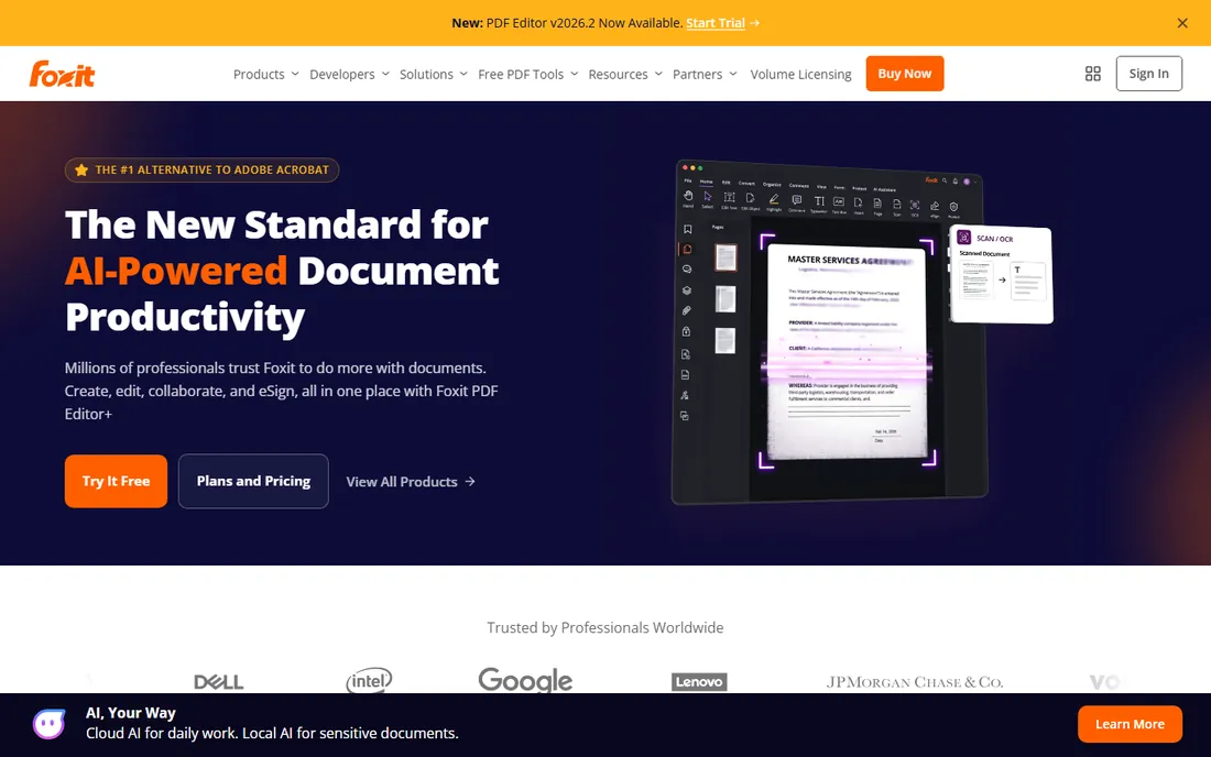 Foxit PDF Editor homepage