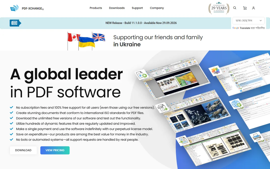 PDF-XChange Editor homepage