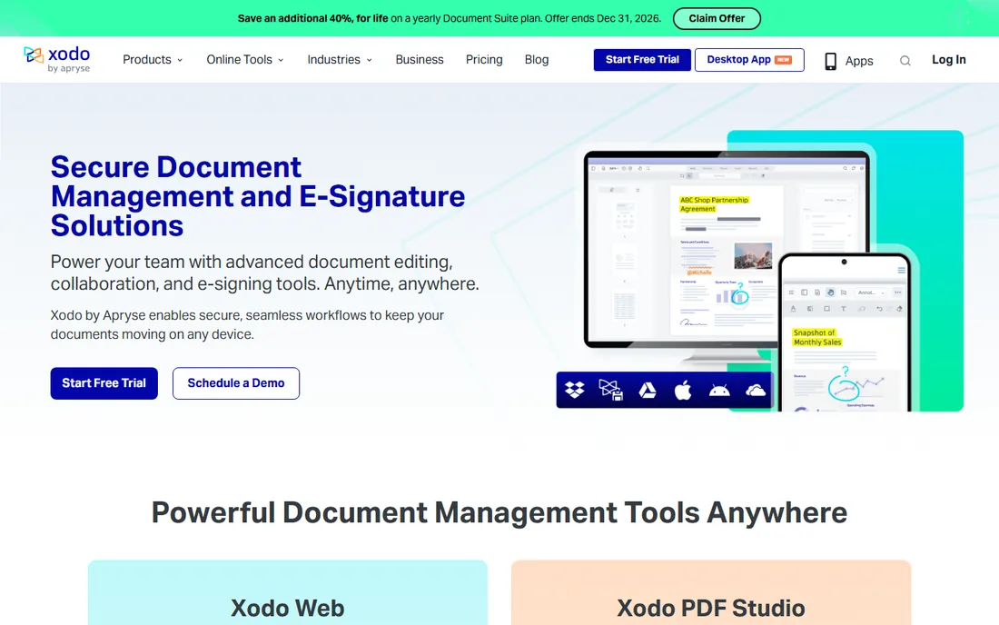 Xodo homepage