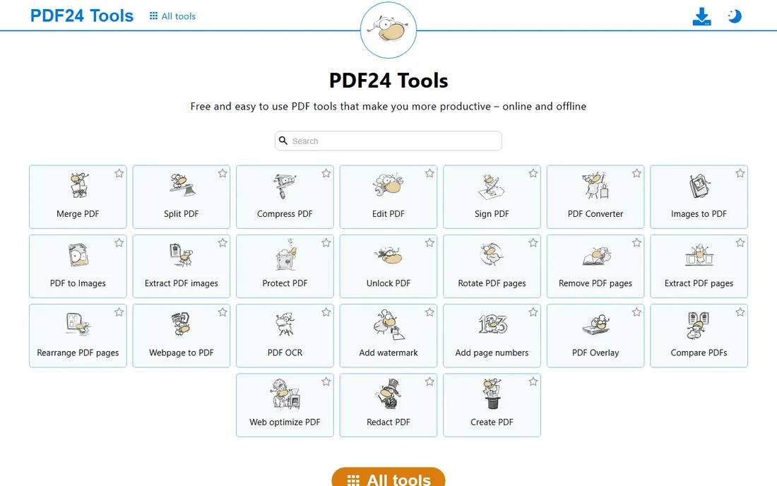 PDF24 Tools homepage