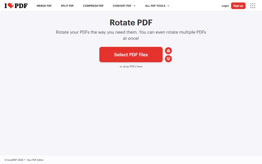 iLovePDF homepage