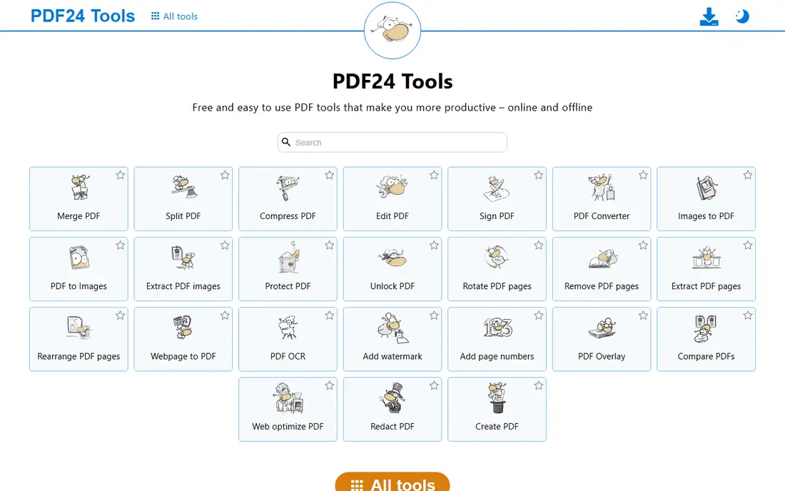 PDF24 Tools homepage