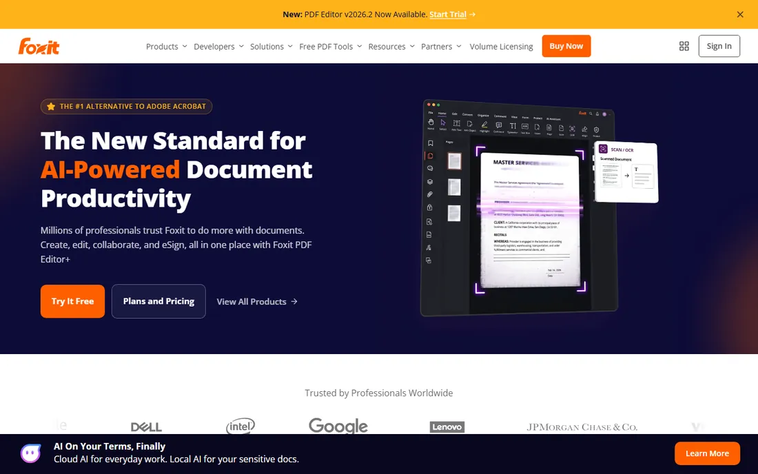 Foxit PDF Editor homepage