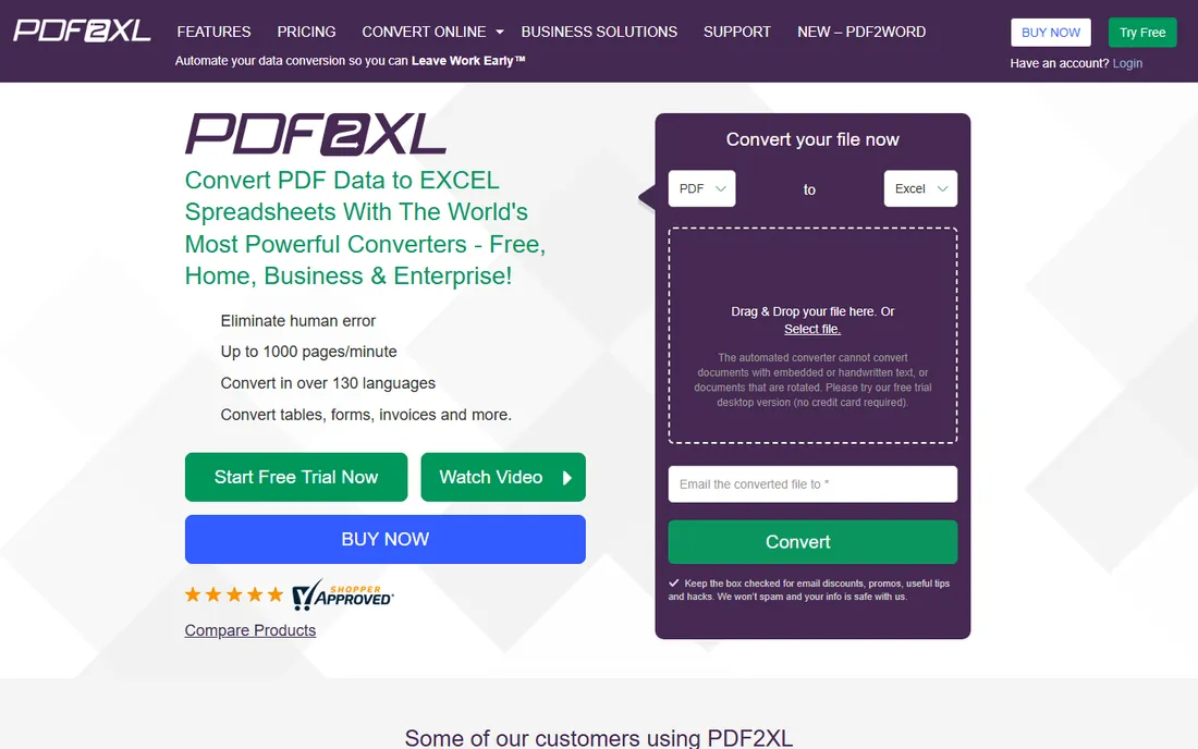 Cogniview PDF2XL homepage