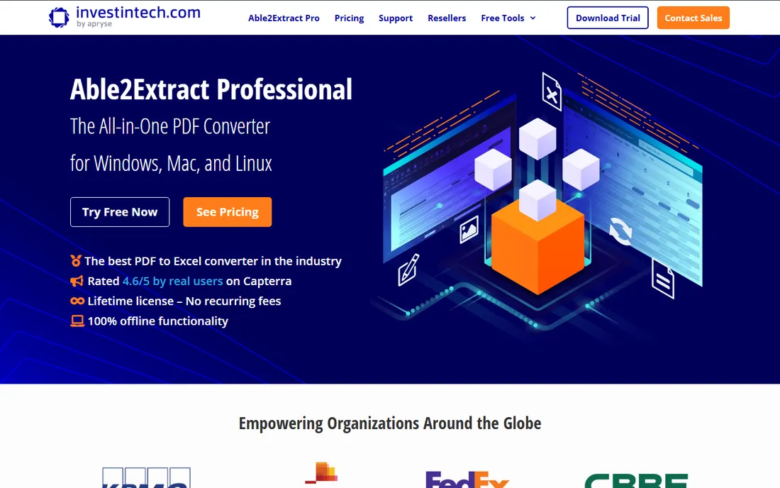 Able2Extract Professional homepage