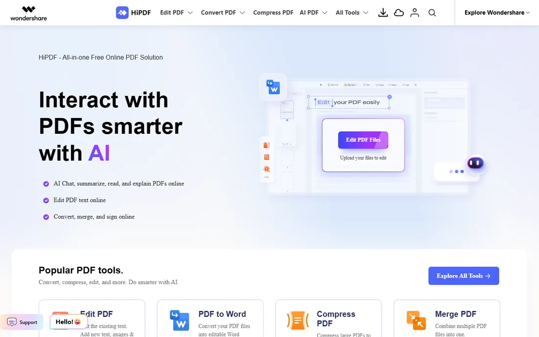 HiPDF homepage
