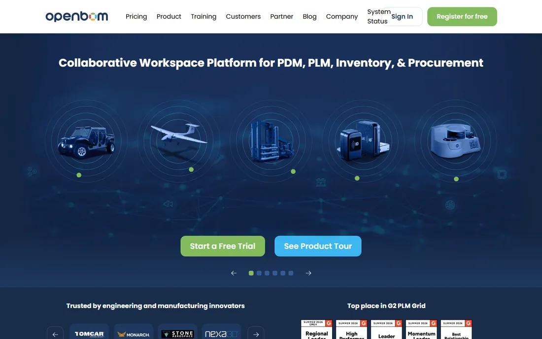 OpenBOM homepage