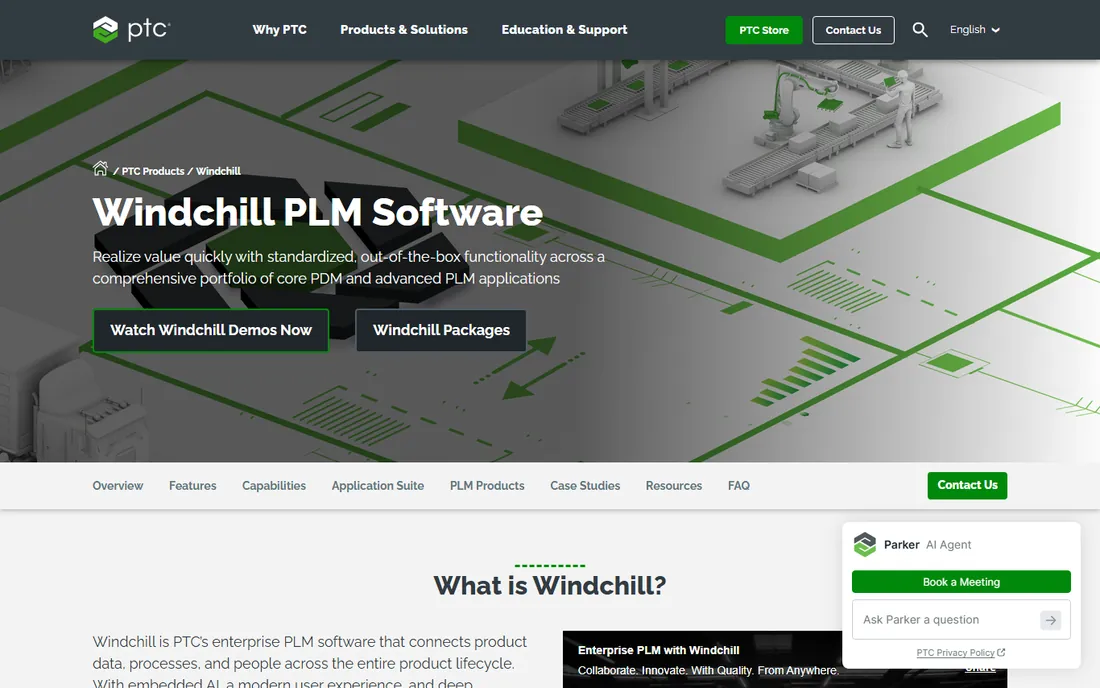 PTC Windchill homepage