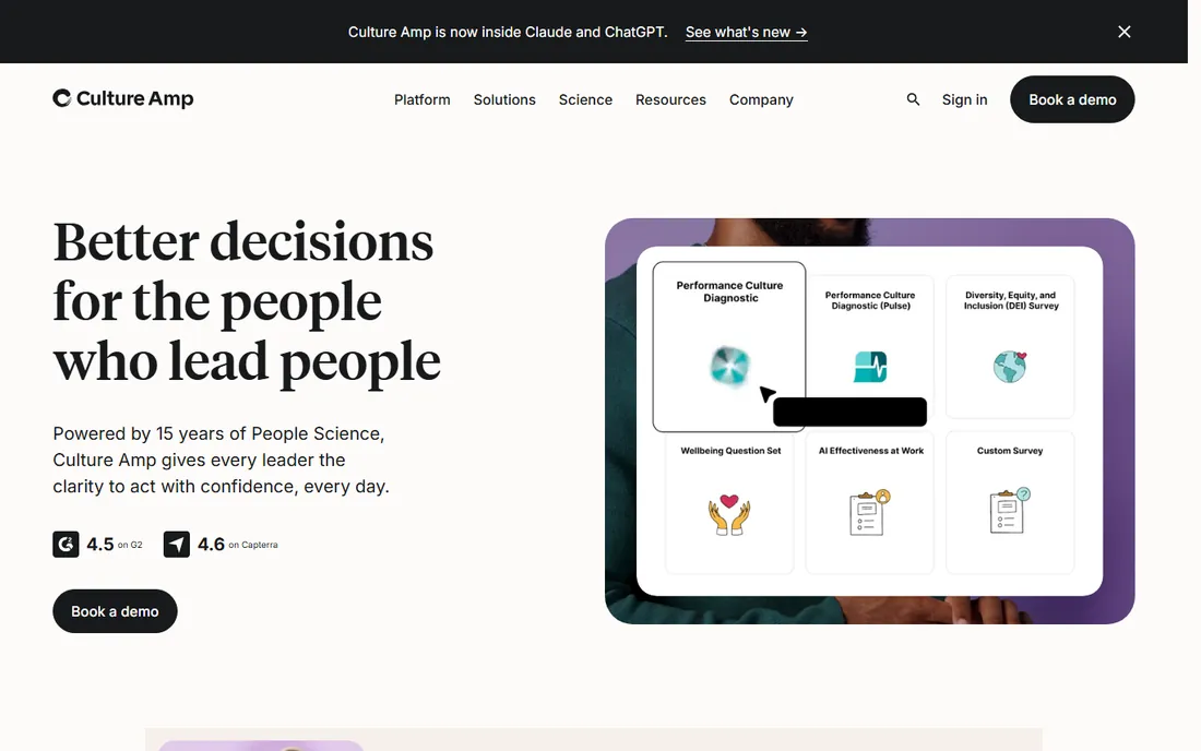 Culture Amp homepage