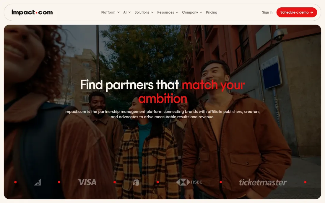 impact.com homepage